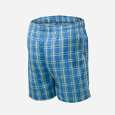 Men's 100% Cotton Boxer Shorts Waistband Check Print Boxers Sky Blue